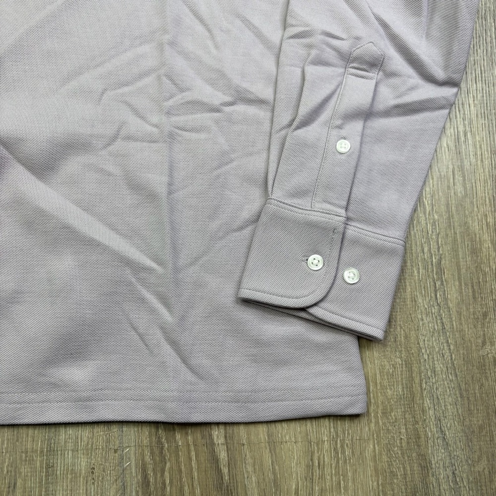 Criquet Mens Purple Pima Cotton Long Sleeve Rugby Players Polo Shirt Size L - Picture 7 of 14